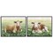 Stupell Industries Cows Resting in Flower Field 2 pc Framed Giclee Wall Art Set Design by Grace Popp